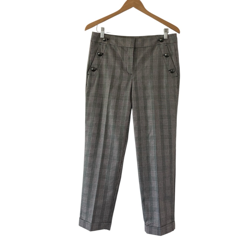 LOFT 4 Gray Plaid Ankle Pants